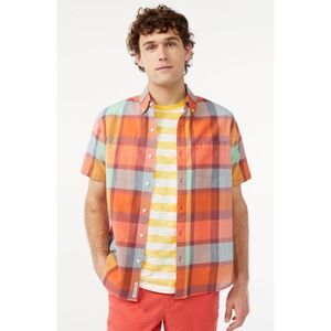 FREE ASSEMBLY Mens Sz XXXL Colorful Plaid Short Sleeve Button Up Cotton Shirt